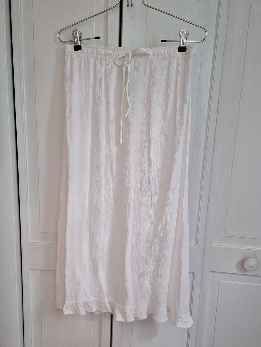 Sag Harbor White Maxi Skirt with Drawstring Waist